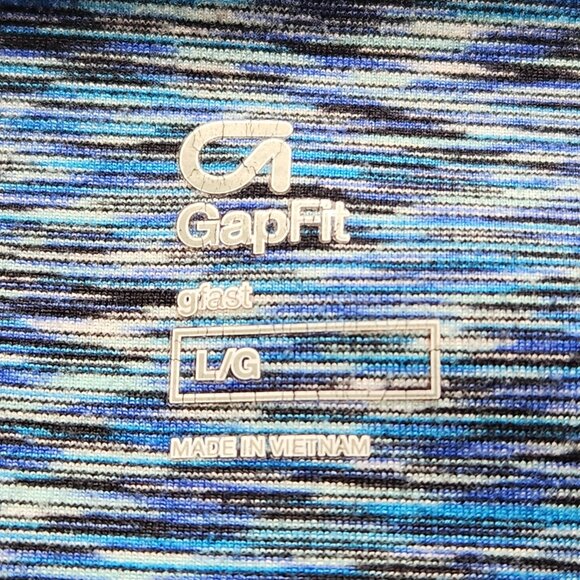 [L] GapFit Blue Athletic Capris Size Large Pocket Stretchy Comfy - Picture 5 of 8